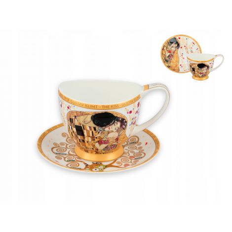 Filiżanka Carmani Vanessa 100ml espresso ze spodkiem - G. Klimt, Pocałunek kremowy - 2